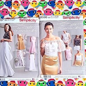 2 New UnCut Simplicity 90th Sewing Pattern #8598 & #8597 Sizes 8 -16 Fancy